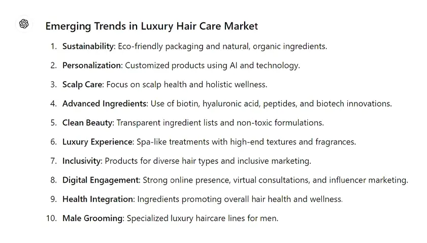 emerging trends in luxury hair care market