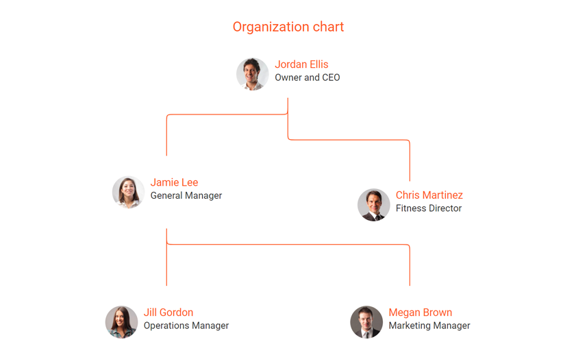 sport complex business plan organization chart