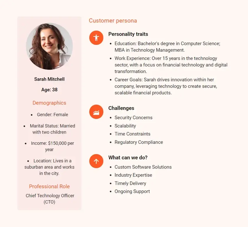 customer persona for software company