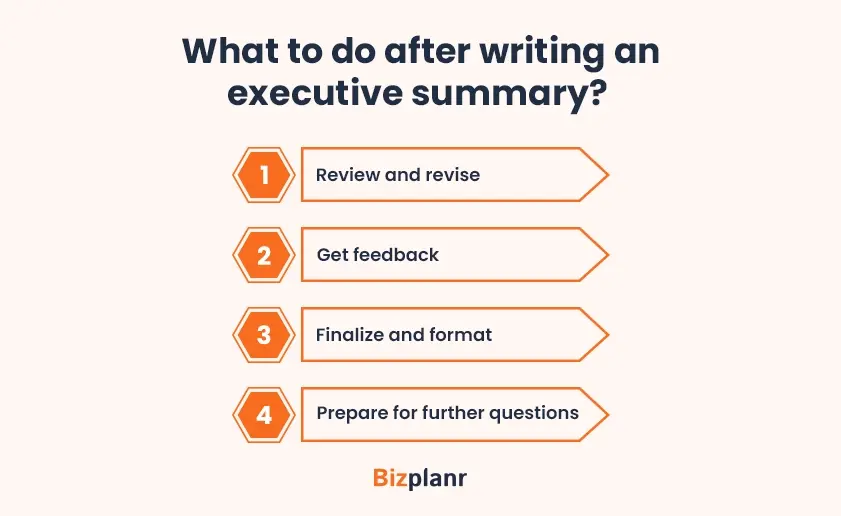 what to do after writing an executive summary