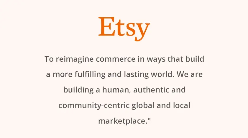 Etsy mission statement