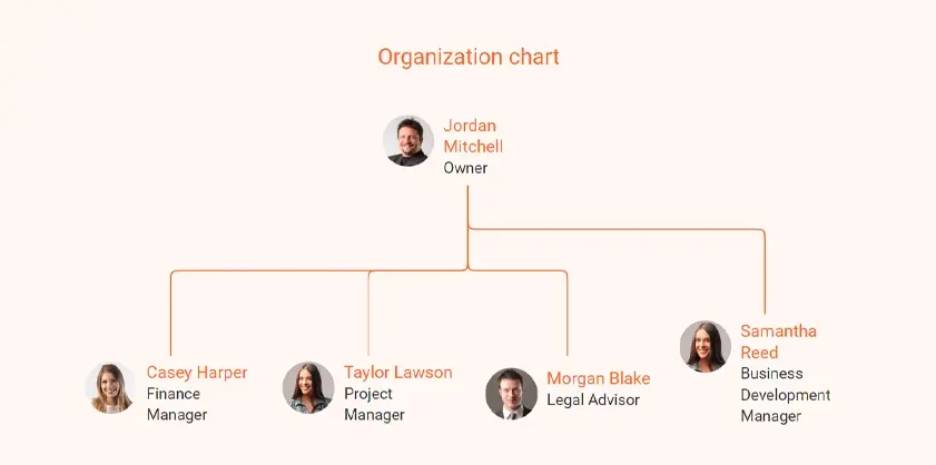 organization chart for saas business plan