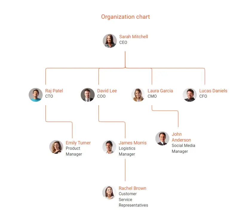 organization chart of freshserve