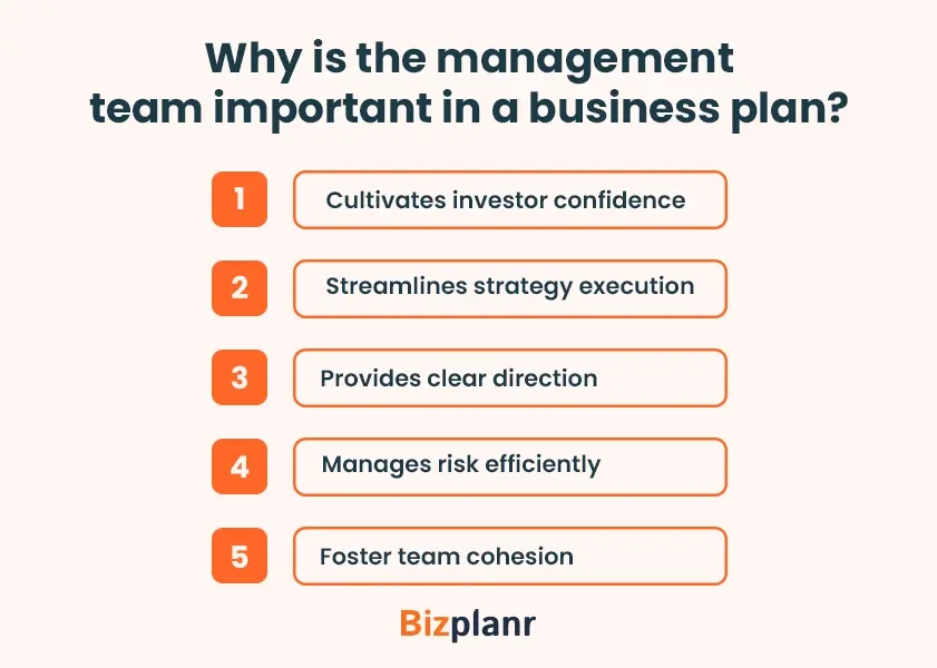 why is the management team section important for a business plan