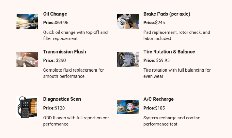 Auto repair shop business plan service offerings