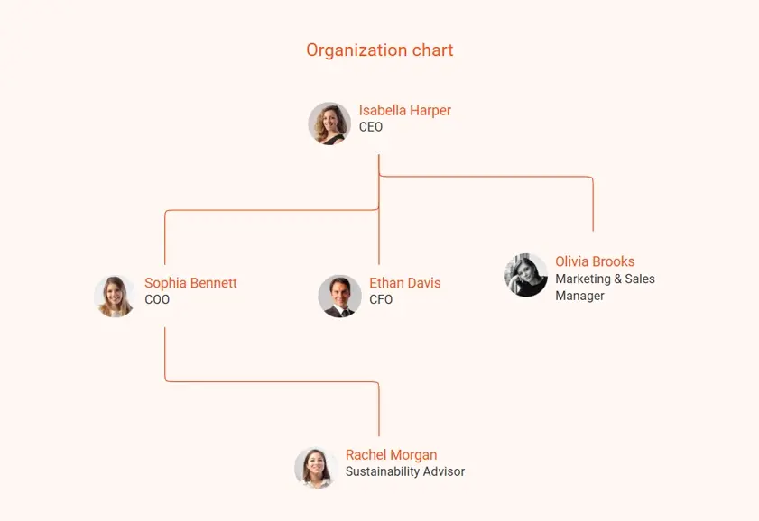 organization chart for clothing line business plan