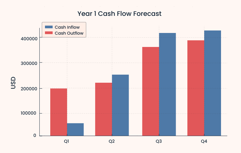 Year 1 cash flow forecast