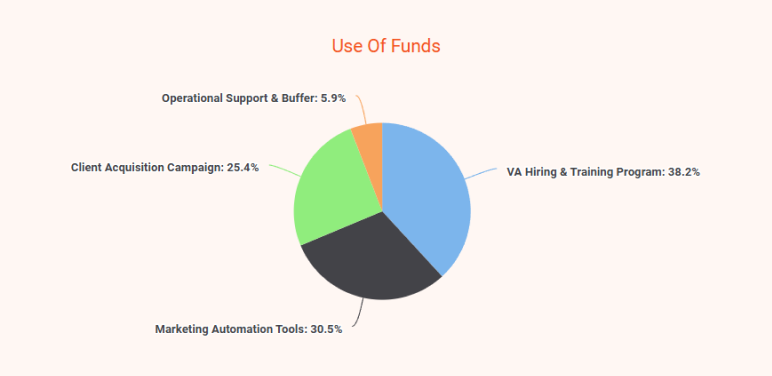 virtual assistant business plan use of funds