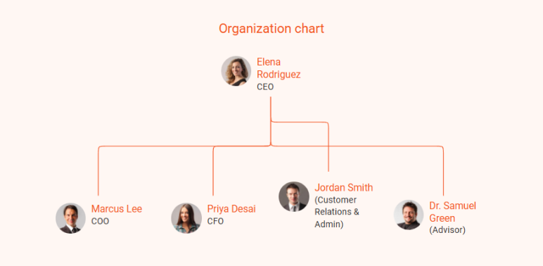 ev charging business plan organization chart
