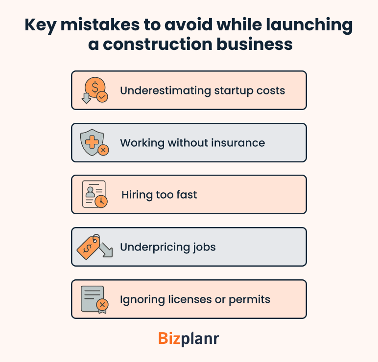 Key mistakes to avoid while launching a construction business