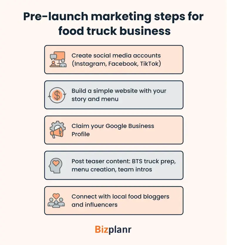 Pre launch marketing steps for food truck business