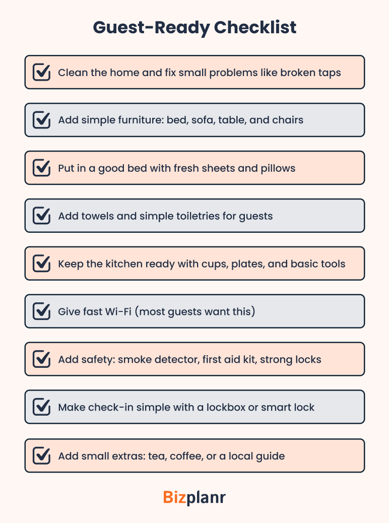 Guest ready checklist