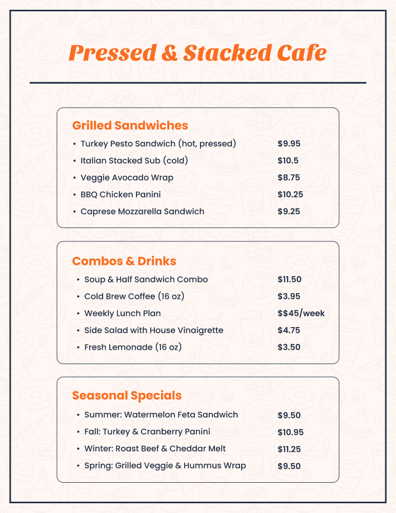 Pressed and stacked cafe