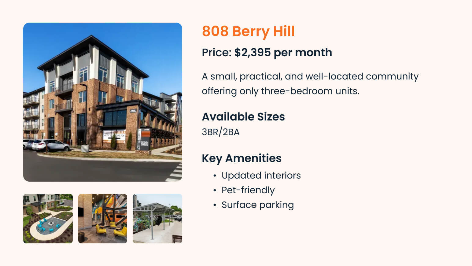 Real estate investment comparable properties 808 berry hill