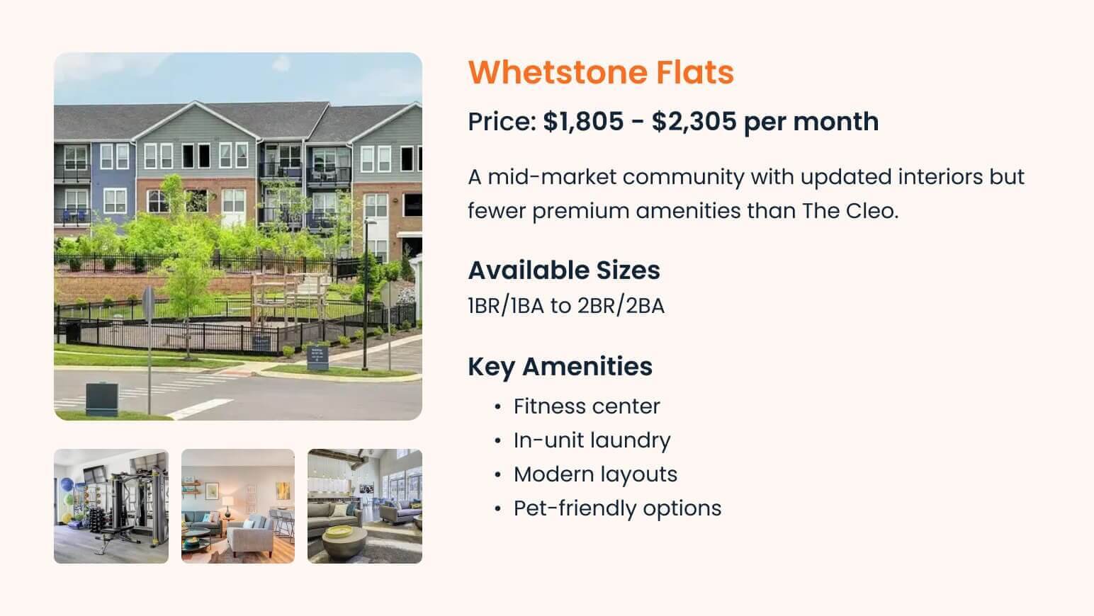 Real estate investment comparable properties whetstone flats