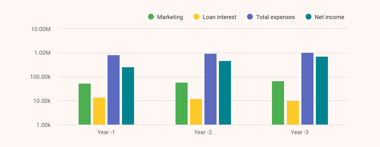 Projected profit and loss statement