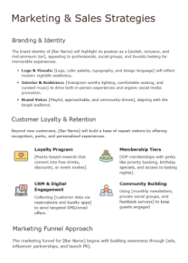 Marketing & sales strategies