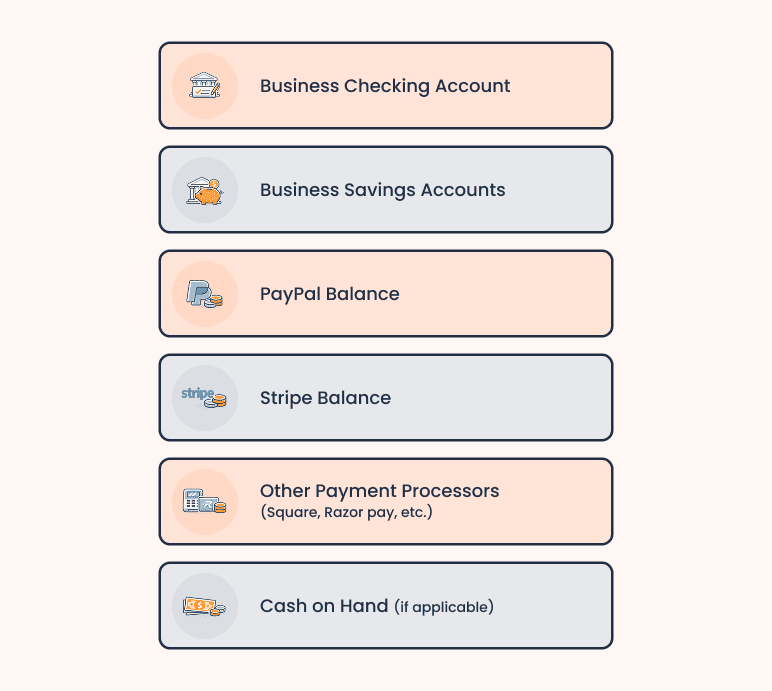 Step 2: Pull your opening cash balance - business plan
