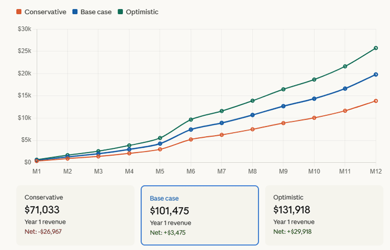 Optimistic scenario - business plan